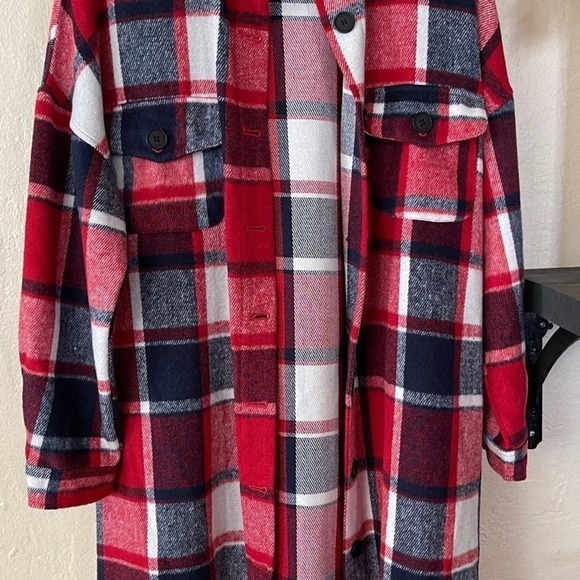 Unishe Plaid Red Shacket‎ - Picture 4 of 9